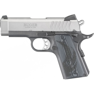 Ruger SR1911 Lightweight Officer Stainless/Tungsten Deluxe Checkered G10 9MM 3.6″ Barrel 7+1