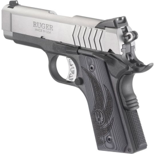 Ruger SR1911 Lightweight Officer Stainless/Tungsten Deluxe Checkered G10 9MM 3.6″ Barrel 7+1