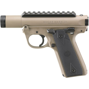 Ruger Mark IV 22/45 Tact Silencer Shop FDE 22LR 3″ 10+1